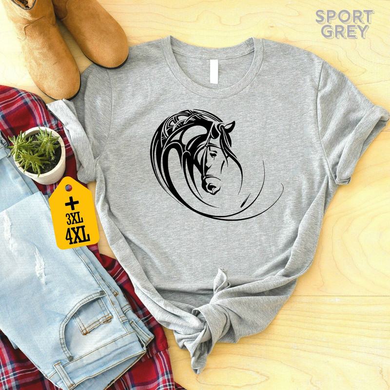 Horse Silhouette Shirt, Horse Lover Gift, Horse Rider Tee, Equestrian Gift, Western T-Shirt, Horse Owner Gift, Farm Shirt, Animal Lover Tee.jpg