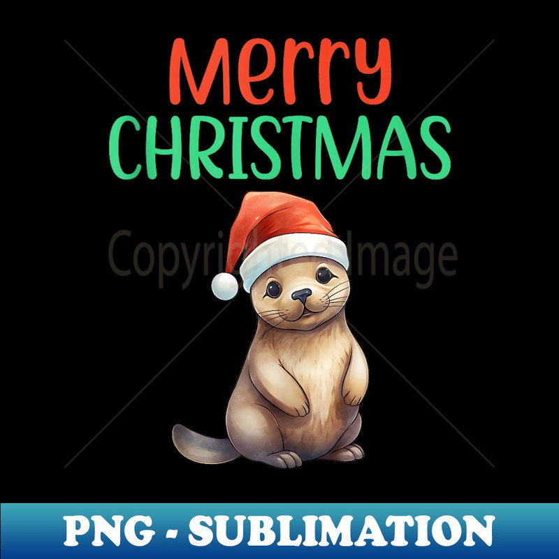 BL-24844_Sea Lion Christmas Funny Merry Christmas Santa Xmas Animal 0466.jpg