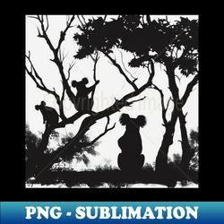 koalas shadow silhouette anime style collection no 52 - high-quality png sublimation download - capture imagination with every detail