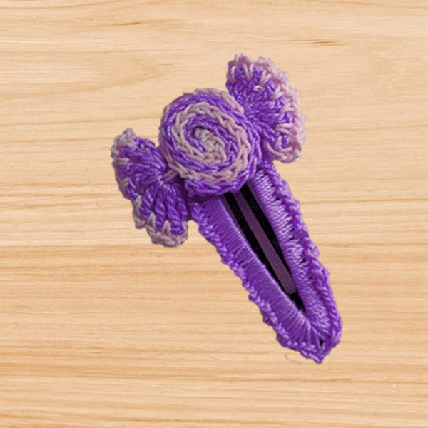 crochet candy hair clip pattern