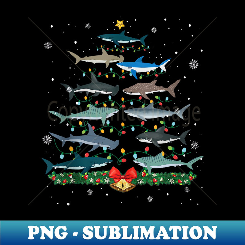CC-19050_Merry Sharkmas Funny Shark Christmas Tree Lights Pajama 0289.jpg