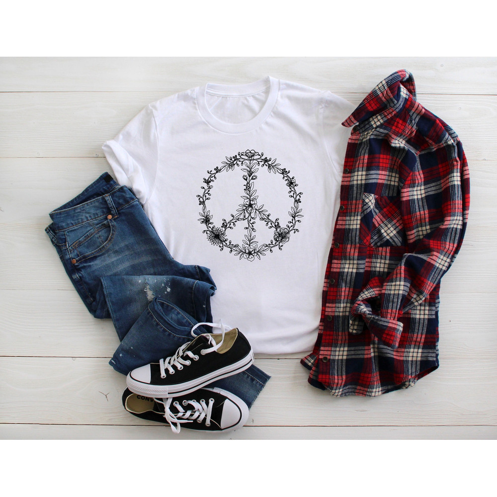 Peace Flower Shirt, Peace T-shirt, Peace Shirt, Peace Sign Shirt, Hippie Shirt , Peace Symbol, Peace Gifts, Peace Tee, Peace Symbol Shirt.jpg