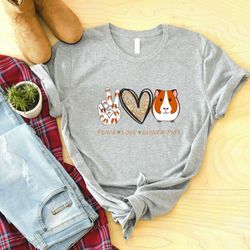 peace love guinea pigs t-shirt, guniea pigs shirt, shirts for guniea pigs lover, guinea pigs lover gifts, peace shirt, l