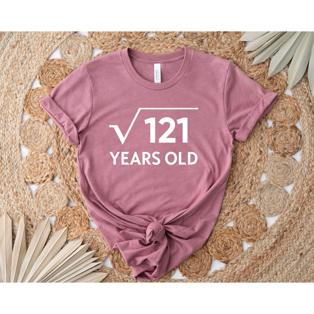 Square Root Of 121 Years Old Shirt, Custom Birthday Shirt, Funny 11th Birthday Gift, Eleven Years Old Shirt, Kids Birthday Shirt.jpg