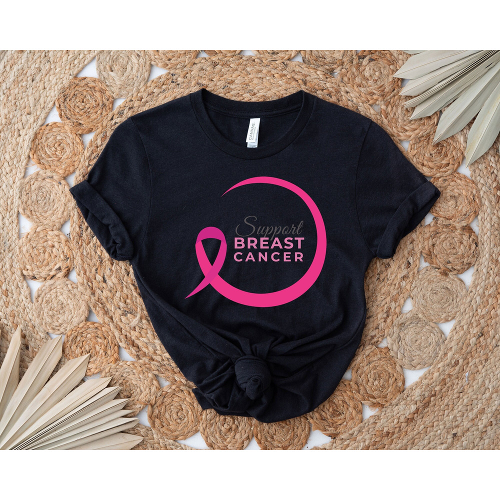 Support Breast Cancer Shirt, Breast Cancer Awareness Gift, Breast Cancer Shirts for Women, Pink Ribbon Shirt, Cancer Fighter Shirt.jpg
