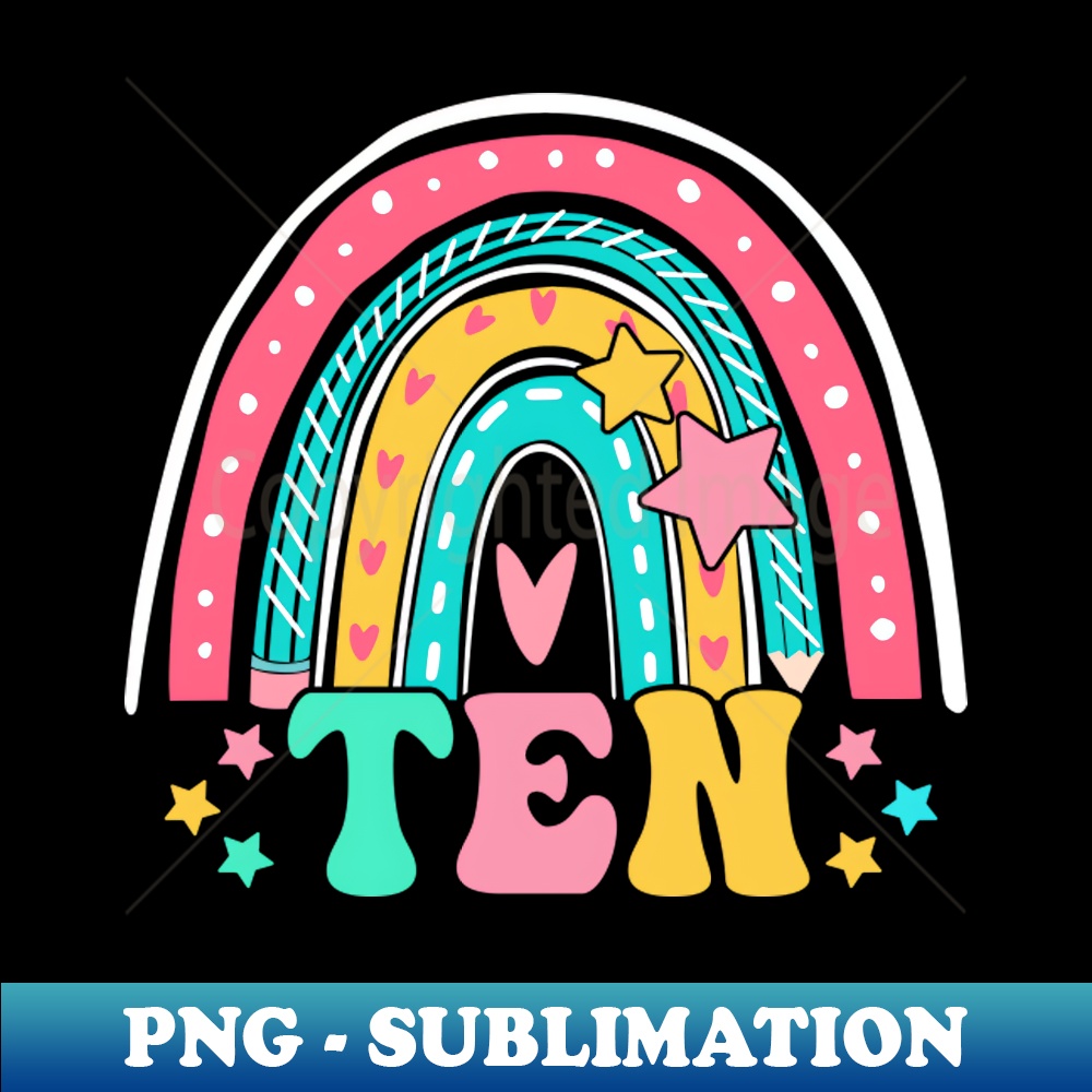 DD-027_10 Year Old Rainbow 10th Birthday Gifts For Girls 10 Bday 8413.jpg