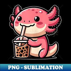 axolotl boba tea bubble tea & cute anime kawaii, girls - unique sublimation png download - transform your sublimation creations