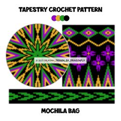 PATTERN: Tapestry crochet bag / wayuu mochila bag // 913