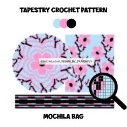 PATTERN: Tapestry crochet bag / wayuu mochila bag / Sakura 911