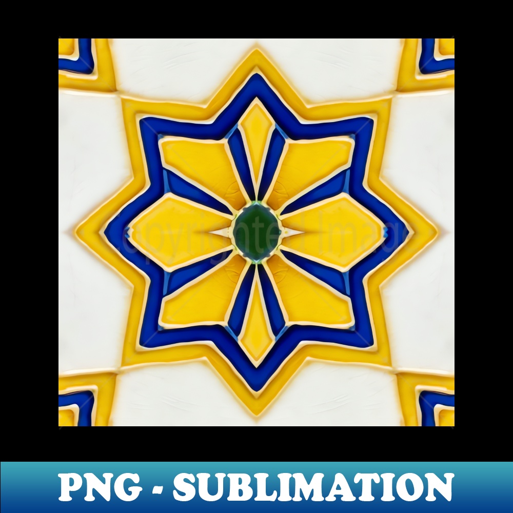 DY-24860_Seamless relief sculpture decoration retro pattern Chinese royal yellow blue curve flower star shape 2053.jpg