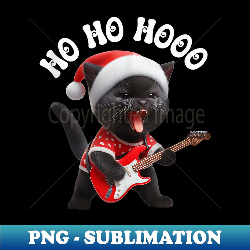 DZ-13901_Ho Ho Hooo Funny Rock Cat Playing Guitar Santa Christmas 0249.jpg