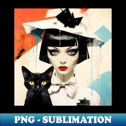 cat girl - surreal collage-1 splash - unique sublimation png download - vibrant and eye-catching typography