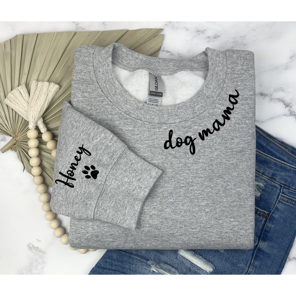 Custom Dog Mom Sweatshirt With Pet Name, Dog Mama Sweater, Gift For Pet Mom, Dog Lover Sweatshirt, Cat Mom Sweater, Christmas Gift.jpg
