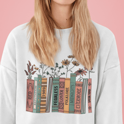 albums as books t shirt, trendy aesthetic for book lovers, crewneck sweater