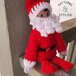Sweater and Hat Crochet Pattern: Christmas Elf on The Shelf Santa Clothing