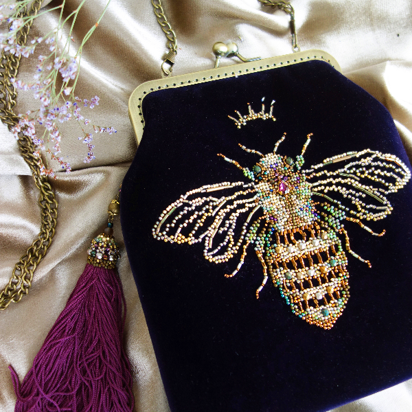 luxury bee velvet bead embroidery bag designer evehing handbag 23.jpg