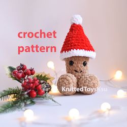 crochet penis pattern Christmas hat, dick crochet amigurumi easy pattern, Willy Bachelorette gift ideas pattern