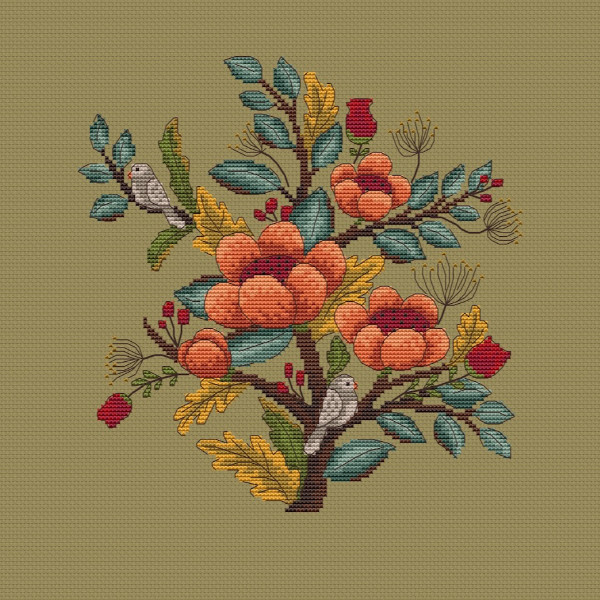 Autumn cross stitch pattern