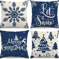 elevate your holiday haven!kisvods christmas pillow covers set of 4 - inspire festive bliss with rustic elegance!