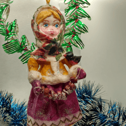 Girl with bagels A very original and exclusive Christmas tree toy