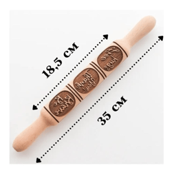 Original Embossed Rolling Pin Wooden Engraved Rolling Pin Dough With Pattern Cookie Stamp Carved Molds Gingerbread Gift
