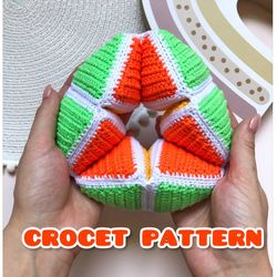 pdf crochet pattern adhd fidget montessori sensory toy anti-stress spinner stim toy crochet flexagon toy educational toy