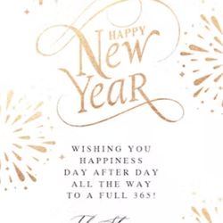 "Radiant Beginnings: Embellished Elegance for Your New Year Cards"