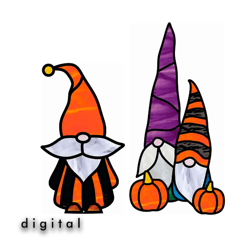 Stained Glass Gnome Pattern Set of 2