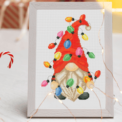 Christmas cross stitch pattern - Christmas gnome