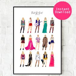 Music PRINTABLE poster - Fashion print with outfits