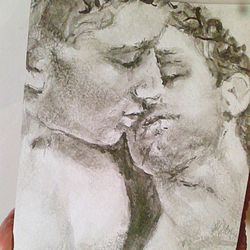Original gay art, boys beauty,male portrait, boys in Love, kiss,embrace
