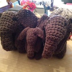 Crocheted Elephant Family Crochet pattern, digital file PDF, digital pattern PDF