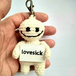 The keychain "lovesick" for a bag or keys, a toy in the car interior, a pendant for the rearview mirror