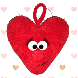 Crochet heart plush pattern, crochet plush keychain