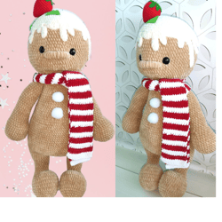 Gingerbread man cookie christmas toy amigurumi