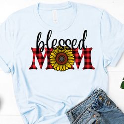 blessed sunflower mom png print, mama svg silhouette cut file