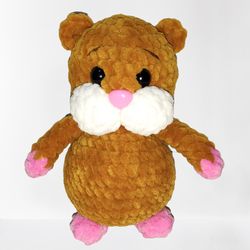 Plush amigurumi hamster, Crochet toy hamster, Amigurumi animals, Amigurumi stuffed plush hamster toy