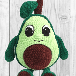 Cute crochet avocado, Cute Amigurumi Avocado, Stuff toy fruit with eyes