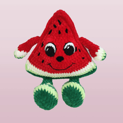 Crochet Watermelon stuff with eyes, Cute crochet Watermelon, Amigurumi Watermelon