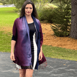 Ombre Hand Dyed Silk Wool Blend Scarf