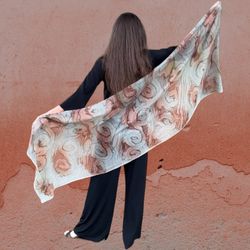 Hand Painted Ombre Watercolor Fine Wool Scarves