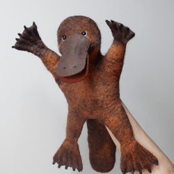 Platypus puppet for puppet theater. Handmade. Make to order