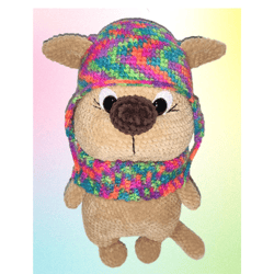 Amigurumi Stuffed cat in a hat, Crochet plush cat