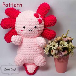 Axolotl chunky amigurumi crochet doll pattern