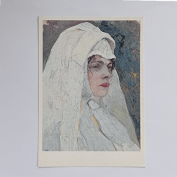 nesterov's postcard "the nun's head. the soul of the people" 1982
