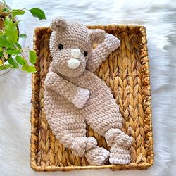 Crochet Snuggler, Rhino Lovey Pattern, Rhino pattern tutorial, Amigurumi pattern, Crochet pattern animal, Cute Crochet