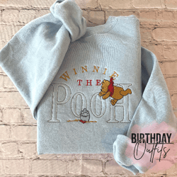 embroidered winnie the pooh sweatshirt, winnie the pooh crewneck, embroidered crewneck, personalized gifts, personalized