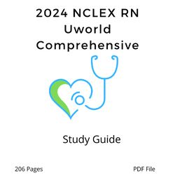 2024 NCLEX RN Uworld Comprehensive Study Guide | 206 Pages | PDF File
