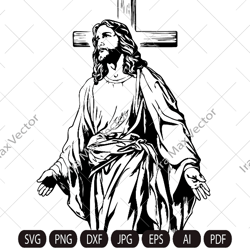 Jesus SVG, Jesus svg, Christian SVG image, Christian SVG, faith svg, Bible svg, God svg, scripture svg, cross svg, jesus