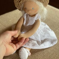 Waldorf doll with clothes, Soft sculpture doll